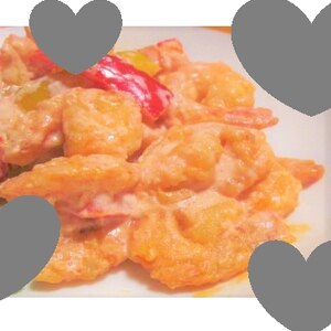 市販の素でも手作りみたい♡エビチリ豆腐